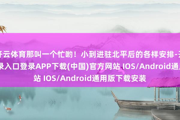开云体育那叫一个忙哟！小到进驻北平后的各样安排-开云kaiyun登录入口登录APP下载(中国)官方网站 IOS/Android通用版下载安装