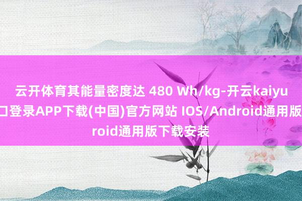 云开体育其能量密度达 480 Wh/kg-开云kaiyun登录入口登录APP下载(中国)官方网站 IOS/Android通用版下载安装