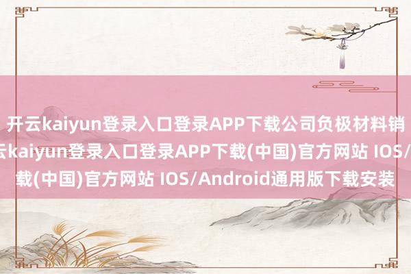 开云kaiyun登录入口登录APP下载公司负极材料销量保抓抓续增长-开云kaiyun登录入口登录APP下载(中国)官方网站 IOS/Android通用版下载安装